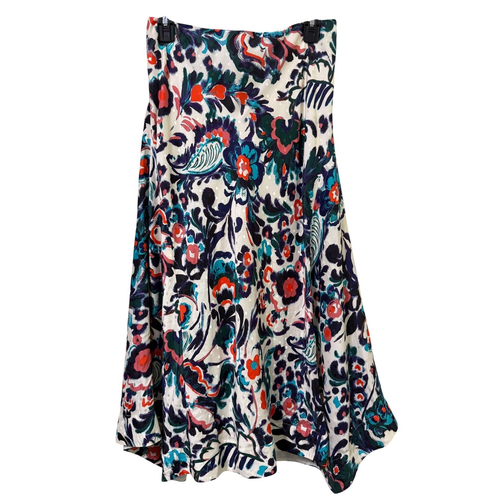 Tanya Taylor Silk Floral Paisley Handkerchief Hem Midi Skirt Multicolor Size 4